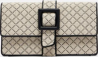 Manolo Blahnik Maycap raffia-effect clutch