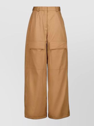 Stella McCartney wide leg nylon blend silk cargo trousers