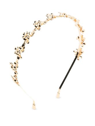 Self Portrait floral embellished hair headband - Goud