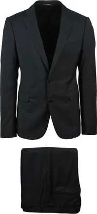 Emporio Armani Kostuums, Heren, Zwart, M, Wol, Giacca Sfiancata Suit