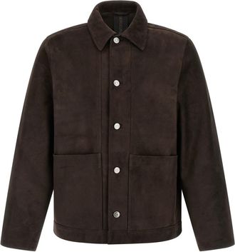 Giorgio Brato Brown Solid Shirt Collar Jacket