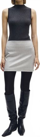 Enza Costa Silk Layering Mockneck Sweater In Heather Charcoal