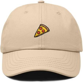 Dalix Pizza Slice Embroidered Dad Hat in Khaki at Nordstrom