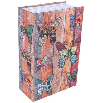 OEM Caja De Almacenamiento Secreta - Caja Fuerte En Forma De Libro - Tipo Mariposa - Metal - Cerradura De C&oacute;digo + 2 Llaves - 16 X 11 X 5 Cm - 1 Unidad