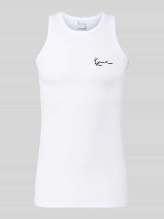 Karl Kani Slim Fit Top mit Logo-Stitching in Weiss, Gr&ouml;&szlig;e XXL