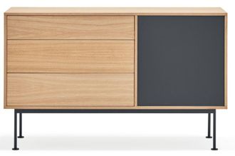Teulat Design Sideboard yoko Anthrazit/Eiche - 128 x 81 cm