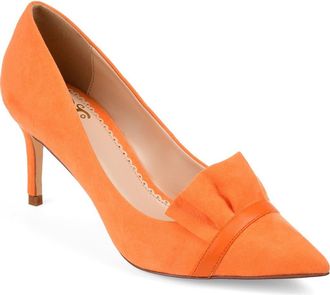 Journee Collection JOURNEE Marek Ruffle Pump in Orange at Nordstrom Rack, Size 5.5