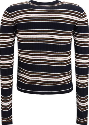 Max Mara Womens Striped Silk And Wool Cardigan Blu Multicolor Silk; Ovis Aries Sweater