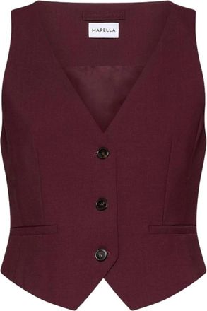 Marella Mllbosso Vest - Dames - Bodywarmers - Rood - XS - Wol - Jassen