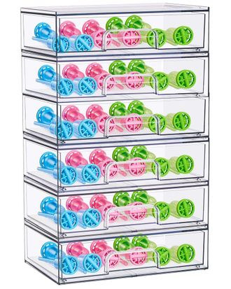 Sorbus Wide Stackable Set Of 6 Acrylic Storage Drawers