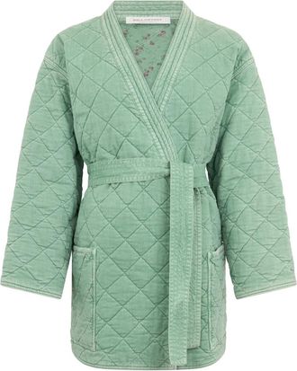 Philosophy di Lorenzo Serafini Nachtkleding, Dames, Groen, XL, Katoen, Knie-lange Jas