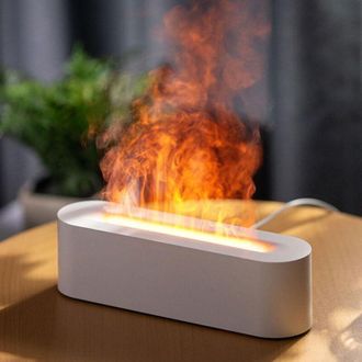 OEM Difusor De Aceites Esenciales Con Efecto De Llama, 7 Luces Led De Colores, Humidificador, Temporizador Y Apagado Autom&aacute;tico Cuando Se Queda Sin Agua -