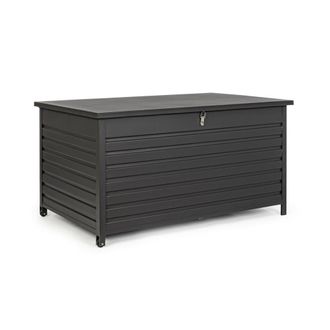 Konte Design Ba&uacute;l de jard&iacute;n de aluminio antracita, con ruedas