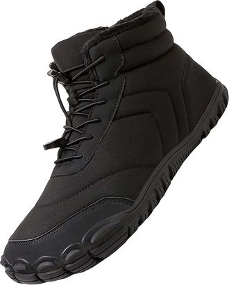 Generic Plush Warm Cotton Shoes Wear and Anti Boots Five Finger Cotton Shoes Outdoor Sports Shoes Mens and Womens Hiking Shoes Construction Men Boots (Black, 