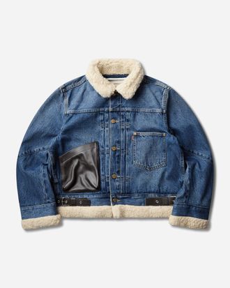 Levi's Women s sacai Sherpa Jacket Washed Indigo
