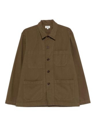 Hartford buttoned patch-pocket overshirt - Green