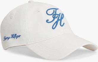 Tommy Hilfiger Mens Embroidered Script Monogram Baseball Cap - White