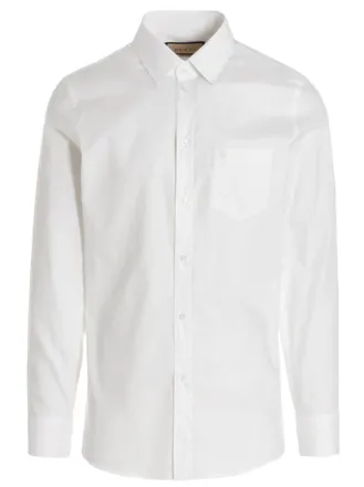 Gucci White Embroidered logo shirt