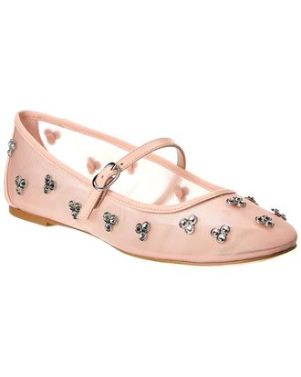 Stuart Weitzman Tammy Mesh & Leather Mary Jane Ballet Flat