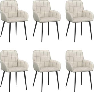 vidaXL Sillas De Comedor 6 Uds. Terciopelo Crema 57 X 50 X 85 Cm Vidaxl