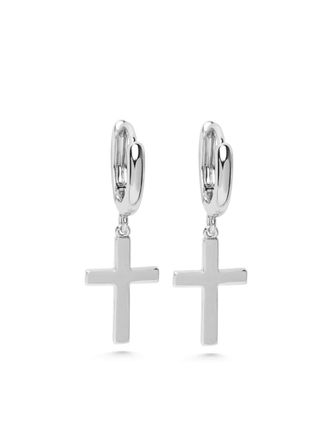 Nialaya small Cross earrings - Silver