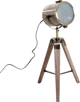 HOMCOM Floor Lamp - 33L-Wood/Bronze Colour | TJ Hughes