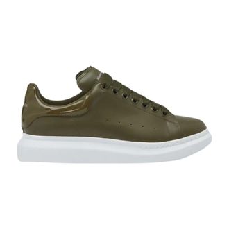 Alexander McQueen Alexander McQueen, Sneakers, male, Green, Size: 13 US Khaki Oversized Leather Sneakers