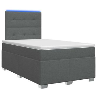 vidaXL Letto Box Spring Con Materasso Grigio Scuro 120 X 200 Cm Vidaxl