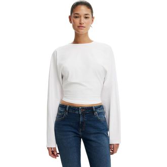 Cotton On Womens Blair Batwing Long Sleeve in White at Nordstrom, Size Xx-Small