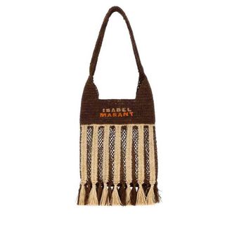 Isabel Marant Embroidered Raffia Praia Shoulder Bag Natural/brown Exterior: Borse A Mano