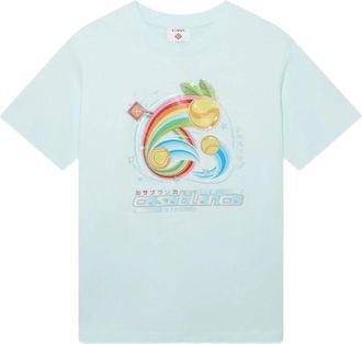 Casablanca Camiseta MC Blanca Logo Neon - Heren - T-shirts - Blauw - L - Tops