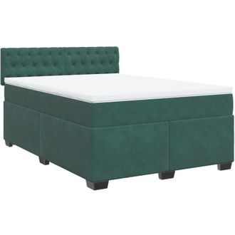 vidaXL Vidaxl - Cama Box Spring Con Colch&oacute;n Terciopelo Verde Oscuro 160x200 Cm
