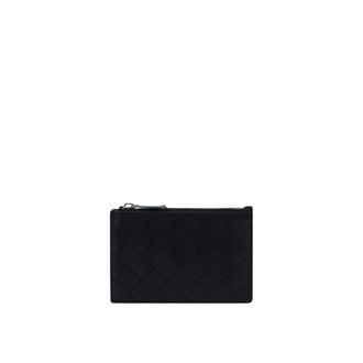 Bottega Veneta Wallets & Cardholders, male, Black, ONE SIZE, Intrecciato Zipped Coin Purse