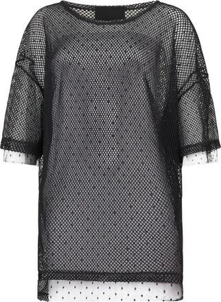 Red Valentino Transparent T-shirt met korte mouwen - Dames - T-shirts - Zwart - S - Polyester - Tops