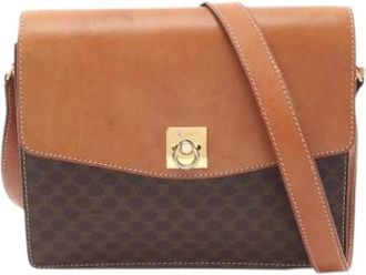 Celine Pre-owned Cross Body Bags, female, Brown, Size: ONE SIZE Pre-owned Vintage Canvas Cross Body Bag