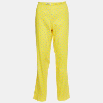 Moschino Cheap And Chic Yellow Polka Dot Printed Pants