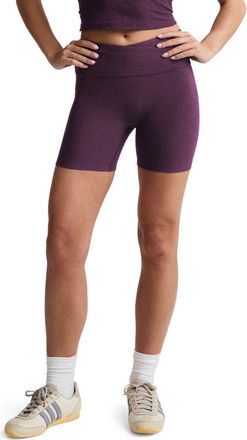 Beyond Yoga Space Dye Leisure Bike Shorts in Brilliant Blackberry Heather at Nordstrom, Size X-Large