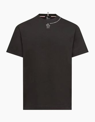 Moncler Mens NECK BRANDING T SHIRT - Black - Size: 38