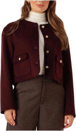 Tommy Hilfiger Bordeaux Wolblend Damesjas - Dames - Zomerjassen - Rood - XL - Wol - Jassen