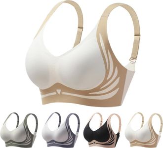 Generic Ascoly Bra - Lushfitting Powerful Push-Up Seamless Bra, Lifting Anti-Sagging Wireless Push-Up Bras (Beige,XL)