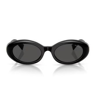 Miu Miu Black R&ecirc;verie Acetate Oval Sunglasses