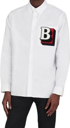 Burberry Mens White Cotton Dress Shirt