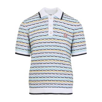 Casablanca Polo Shirts, male, Multicolor, Size: L Knitted Polo
