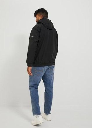 Jack & Jones Plus Size Softshelljacke JJEBASIC mit Kapuze und wasserabweisendem Stoff, Gr. 4XL, schwarz, Softshell, Obermaterial: 100% Polyester, JACK & JONES PLUSSIZE, unif