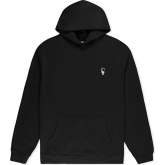 Dalix Astronaut Relaxed Midweight Fleece Pullover Hoodie in Black at Nordstrom, Size Xx-Large