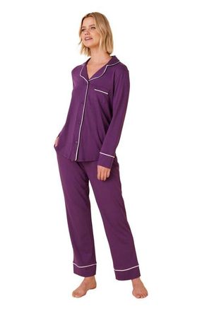 The Cats Pajamas Pima Knit Pajama Set in Classic Aubergine at Nordstrom, Size X-Large