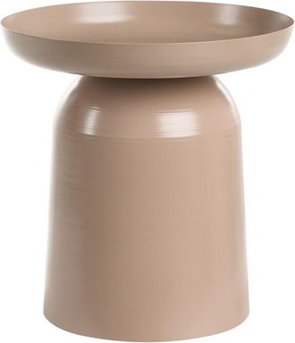 Beliani Beliani - Mesa Auxiliar De Metal Redonda Gris Pardo Torrens