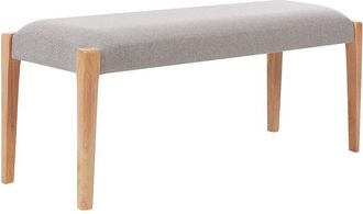 Beliani Beliani - Banco De Poli&eacute;ster Gris Claro Madera Clara 122 Cm Coj&iacute;n Poli&eacute;ster Recibidor Elyria