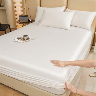 OEM Protector De Colch&oacute;n De 200 X 180 Cm, S&aacute;bana Bajera Ajustable Queen Para Cama Doble, Tejido De Algod&oacute;n, Bolsillo Profundo De 30 Cm, Dise&ntilde;o Antidesliza
