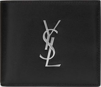 Saint Laurent Portafoglio bifold Cassandre in pelle di vitello con monogram YSL